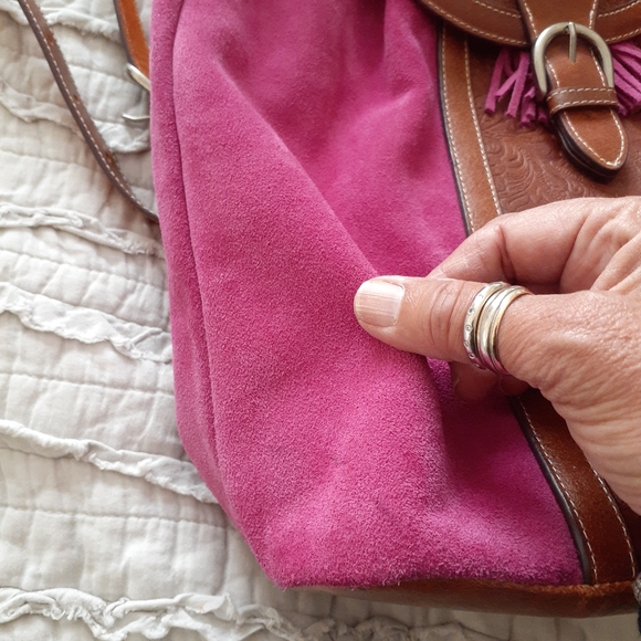 Pink Suede and Leather backpack - Picture 10 of 10